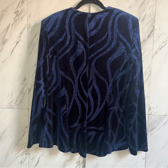 R&M Richards Karen Kwong Velvet Sparkel Formal Jacket SZ 14 - Picture 5 of 7